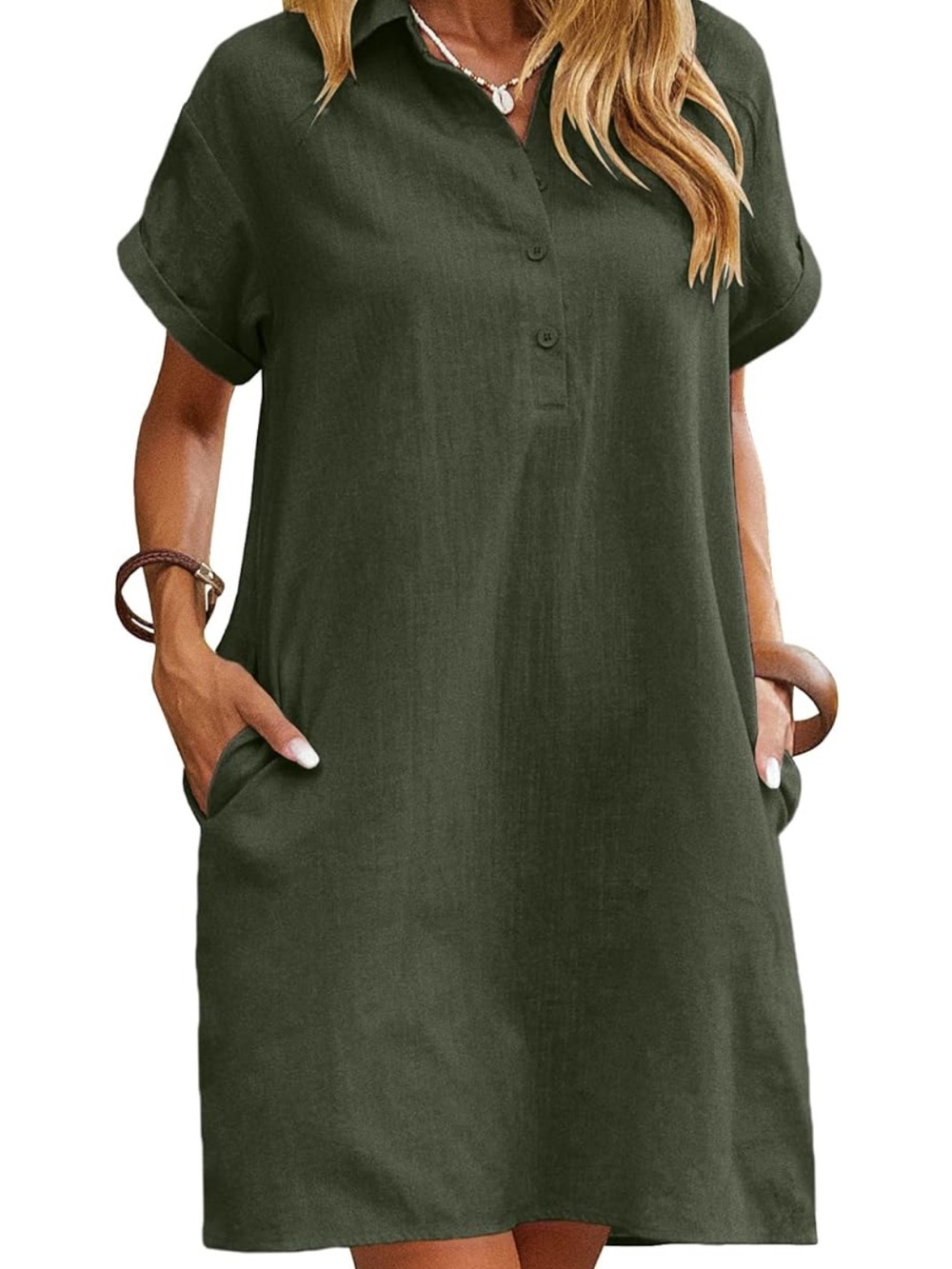 Zeagoo Women’s Button Down Dress with Pockets